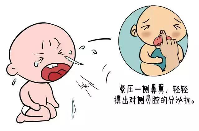 然后用淡盐水给宝宝清洗鼻子,刺激鼻子血液循环,使鼻子尽快通气