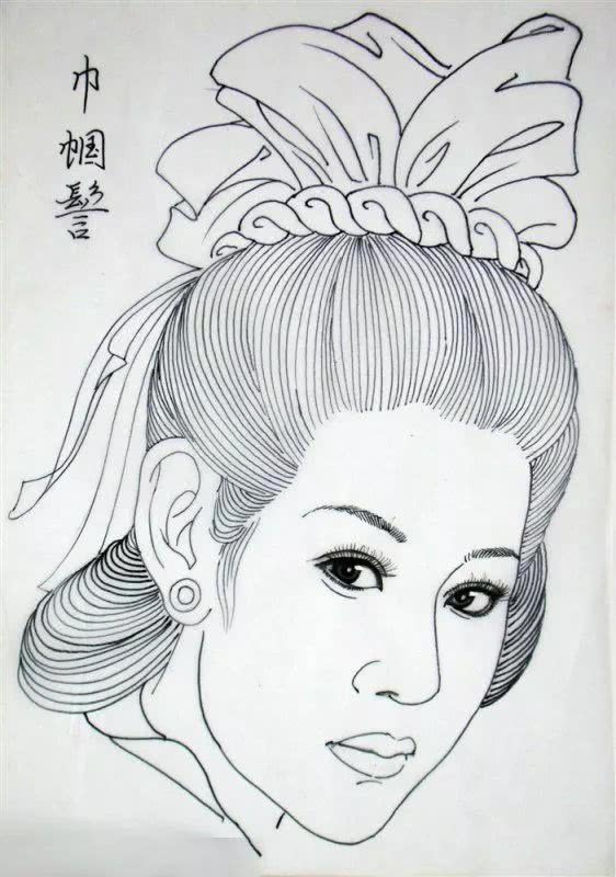 素材各种古装发型的画法