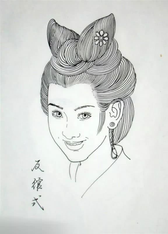 素材各种古装发型的画法