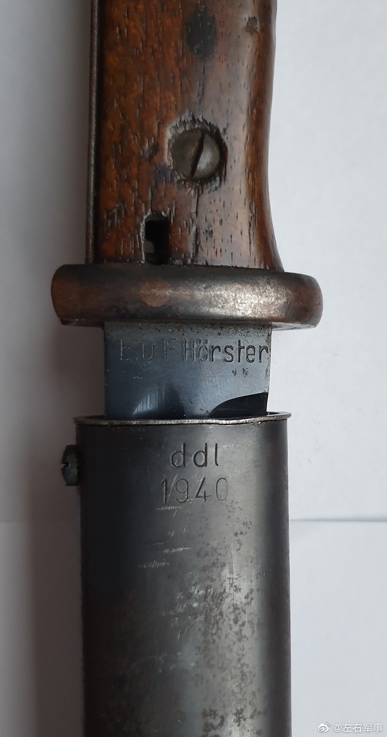 原品二德98k刺刀早期木柄不对号烤蓝完整