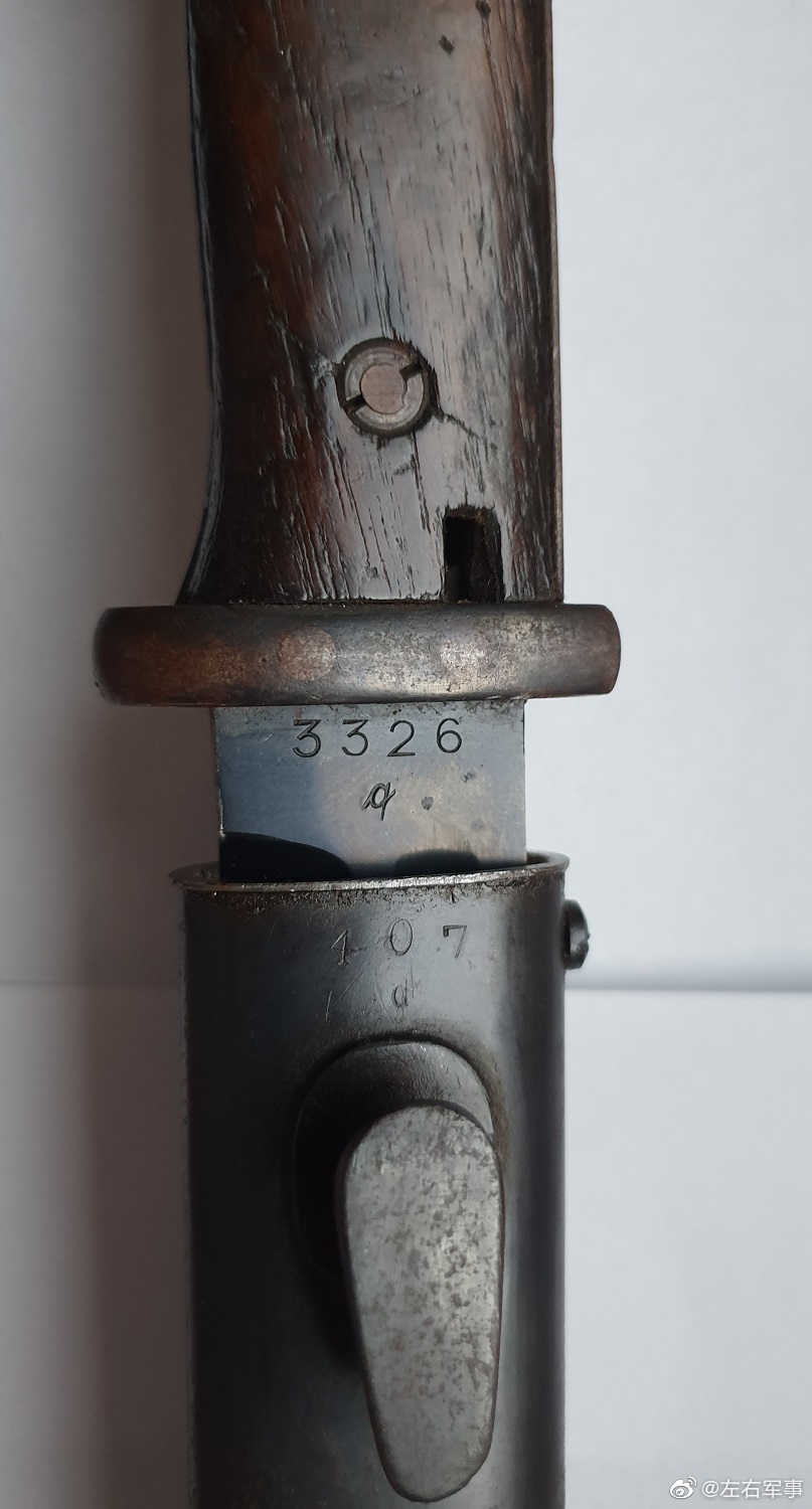 原品二德98k刺刀早期木柄不对号烤蓝完整