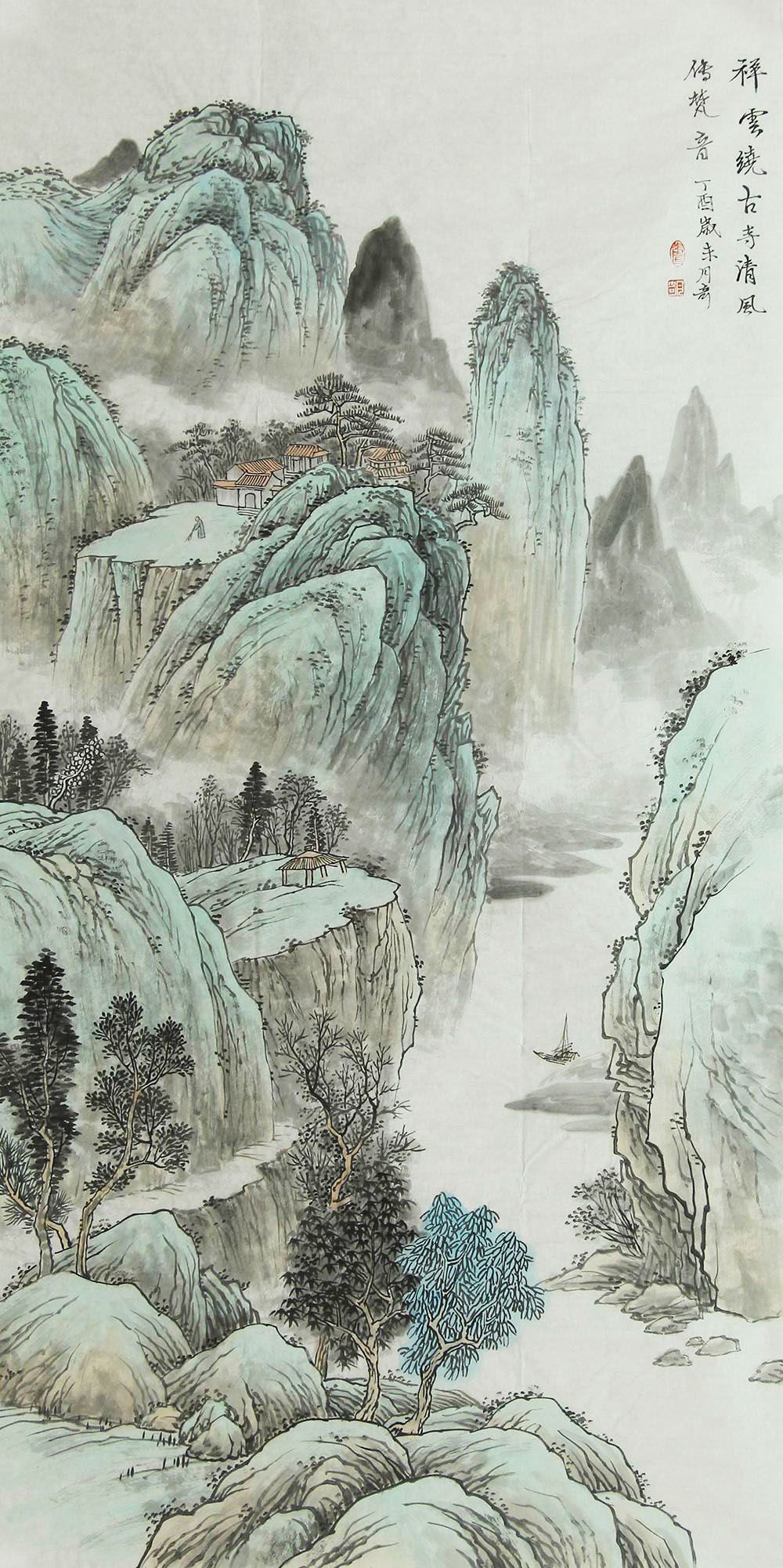 张月奇山水画作品赏析 | 色调清丽,散发出自然清新与和美的气韵