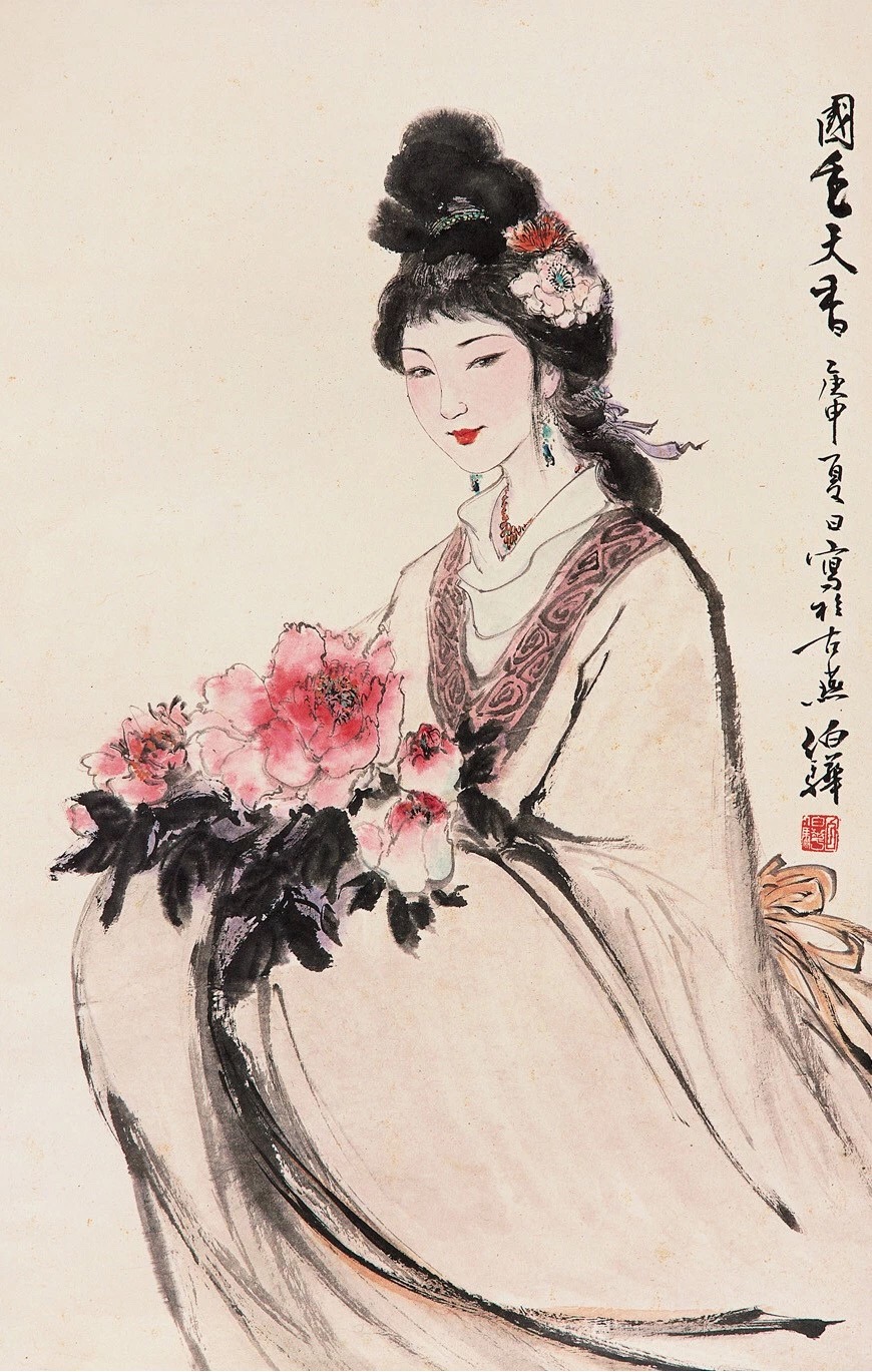 白伯骅笔下的人物融合写生技法又融入中国传统水墨画的淡雅简约