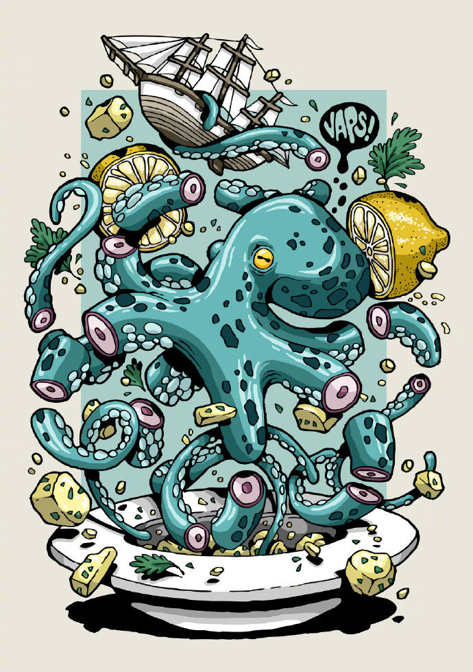 硬朗炫酷的粗线条 意大利插画师 vanni vaps 绘画作品