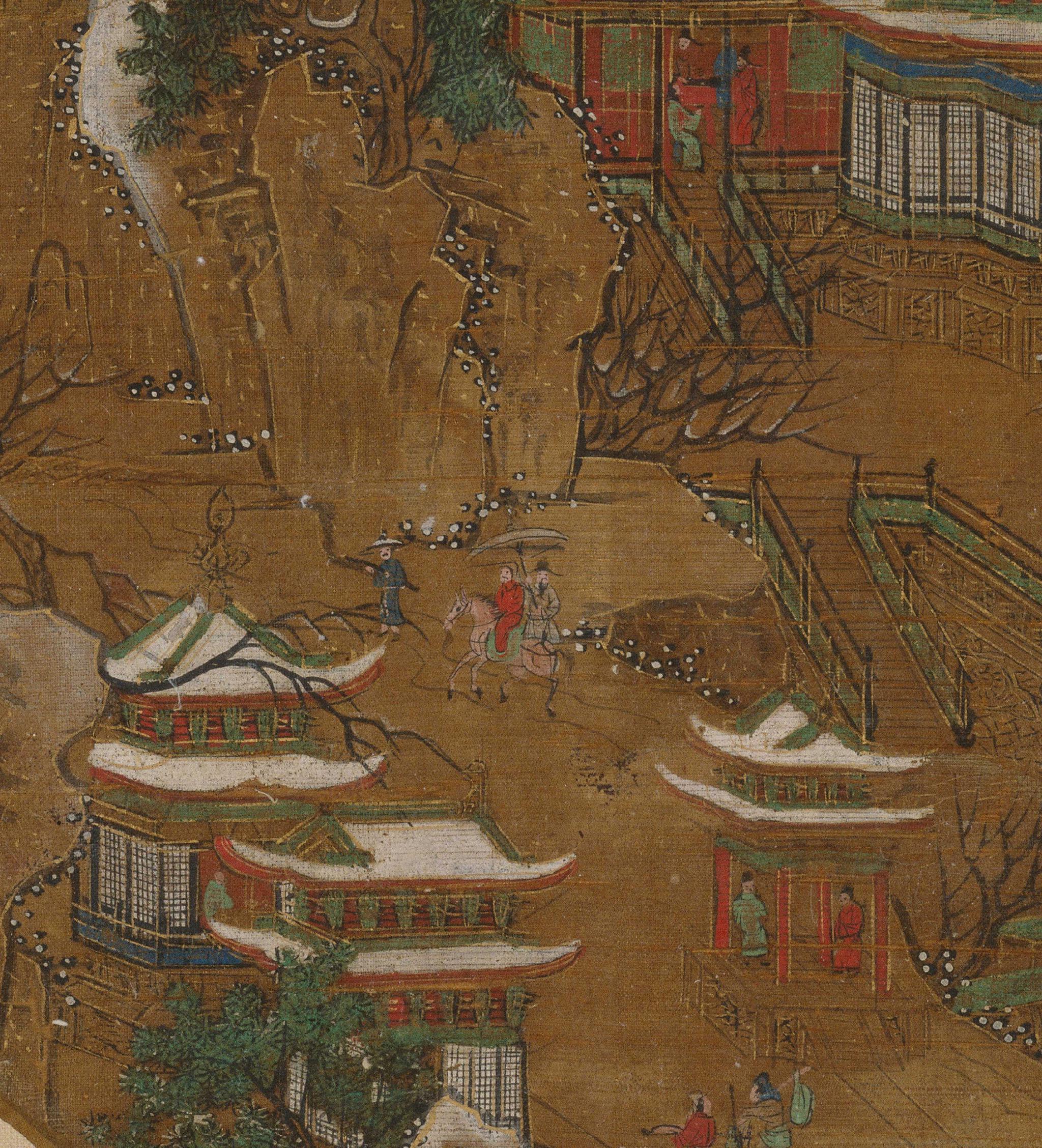 隋唐五代李思训传京畿瑞雪图纨扇故宫京畿瑞雪图纨扇