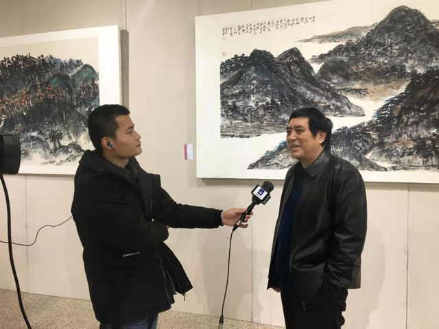 “问道青山—赵学伦书画展”在北京民族文化宫开幕