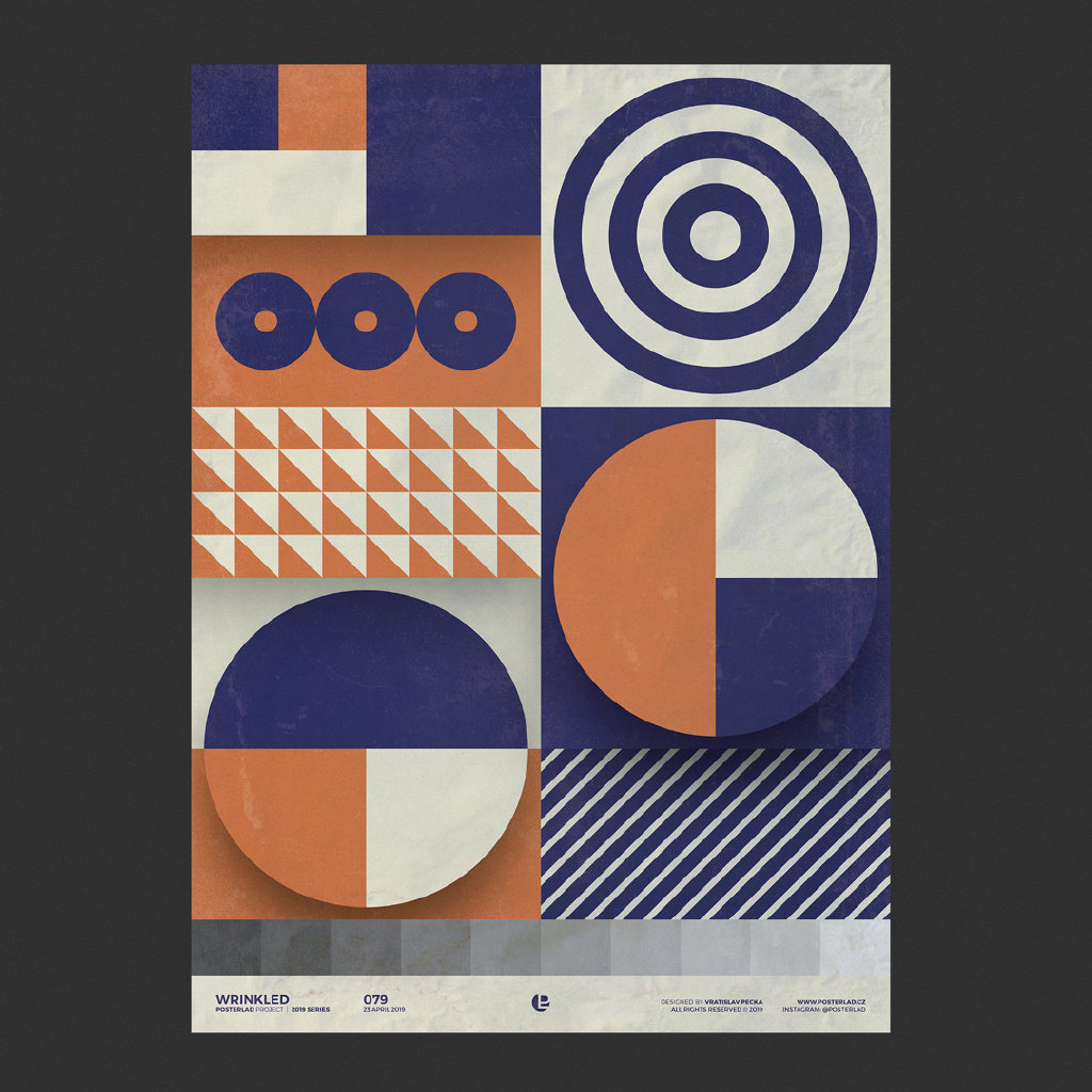 分享一组采用几何图形搭配对比度很强的色彩而成的图形海报设计