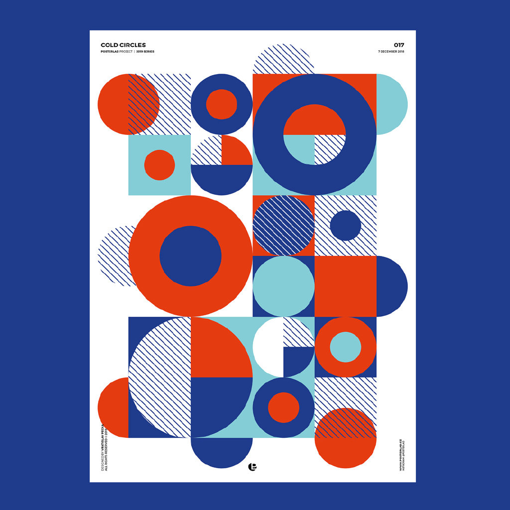 分享一组采用几何图形搭配对比度很强的色彩而成的图形海报设计