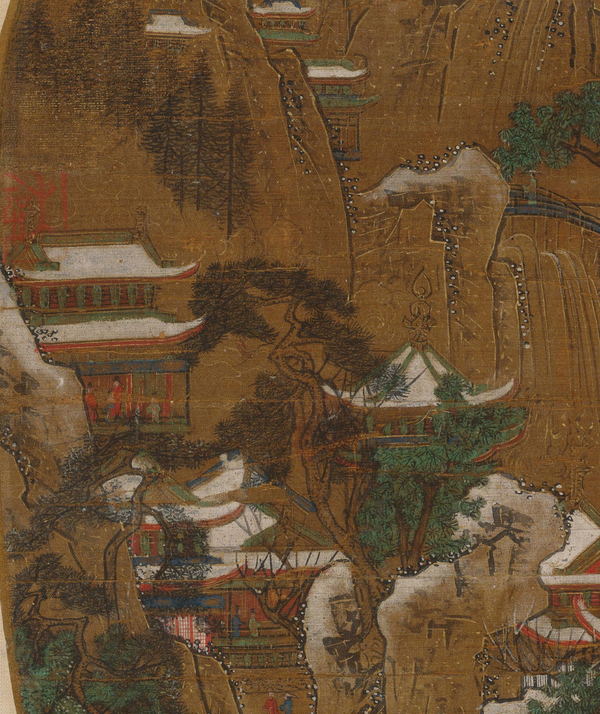 隋唐五代李思训传京畿瑞雪图纨扇故宫京畿瑞雪图纨扇