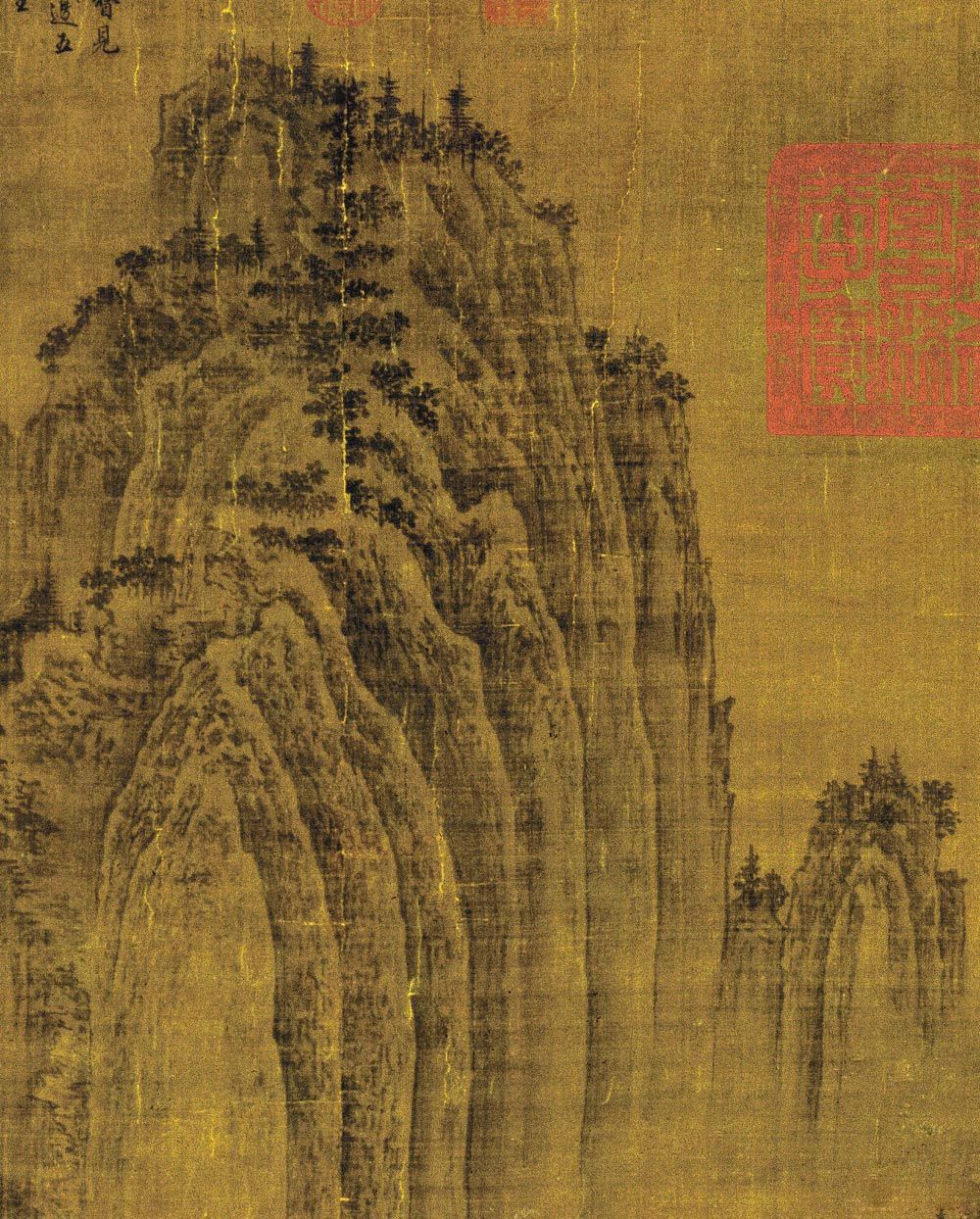 匡庐图绢本水墨画轴尺幅1858厘米x1068厘米