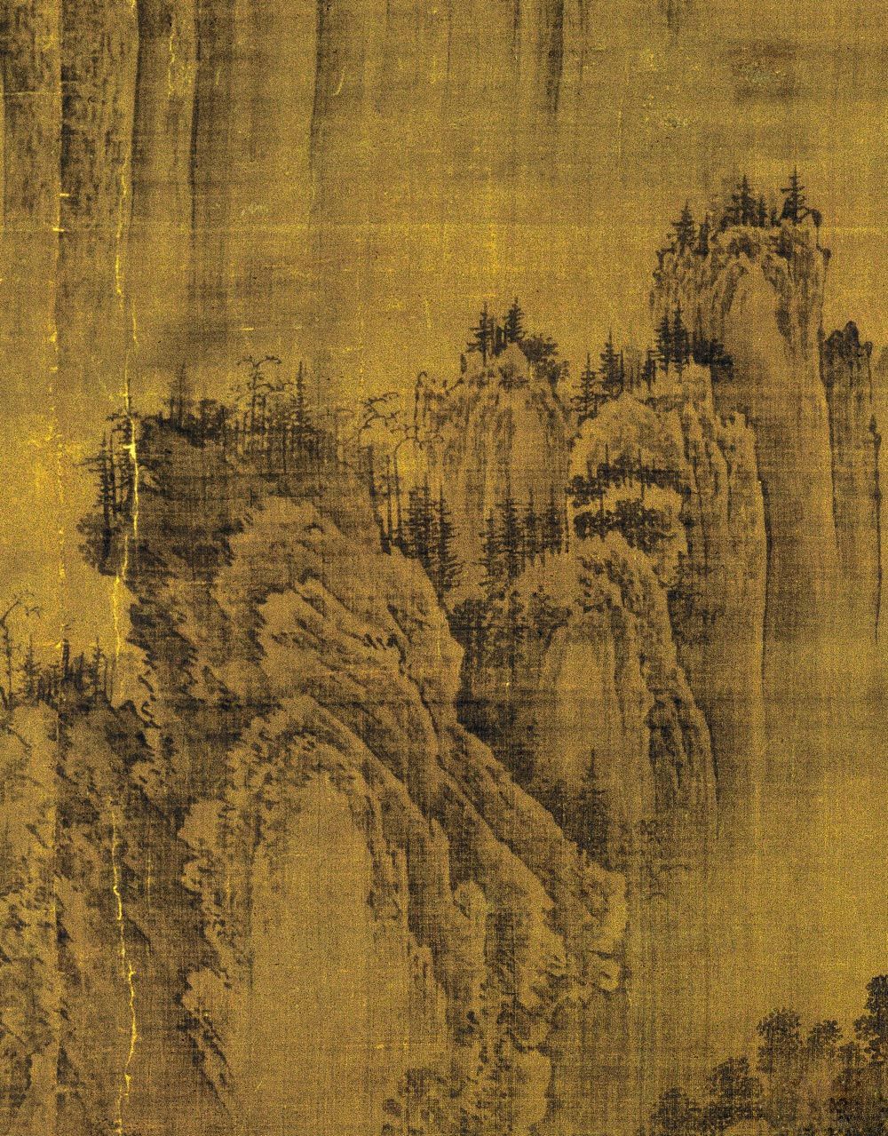 匡庐图绢本水墨画轴尺幅1858厘米x1068厘米