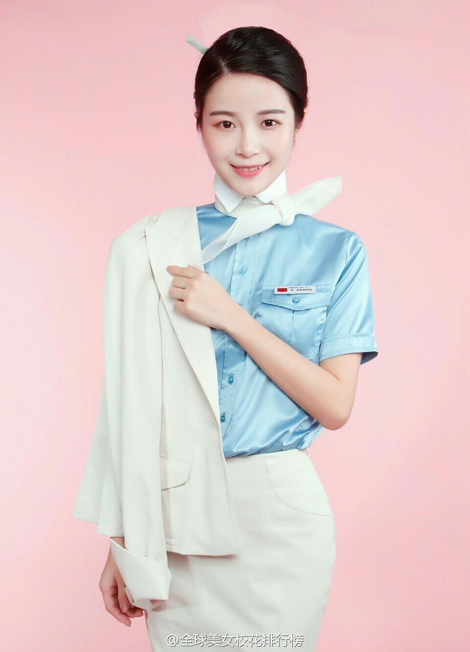 张诗瑀毕业于中国民航大学现为大韩航空乘务员