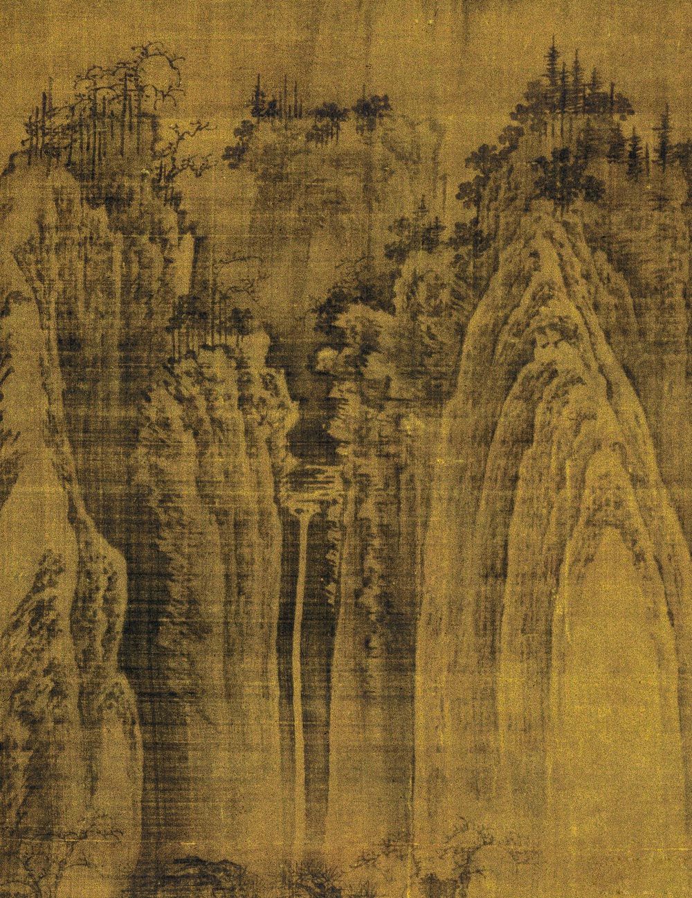 匡庐图绢本水墨画轴尺幅1858厘米x1068厘米