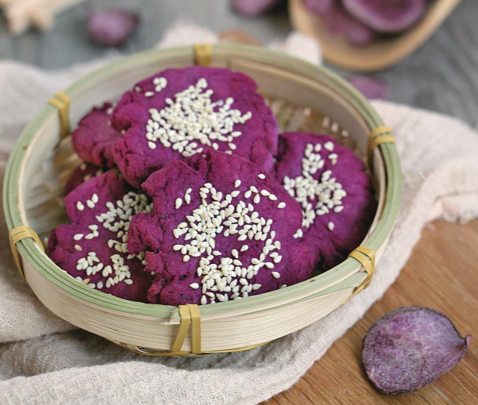 不用烤箱也不用黄油,轻松做出健康酥脆的紫薯饼干,孩子超吃着