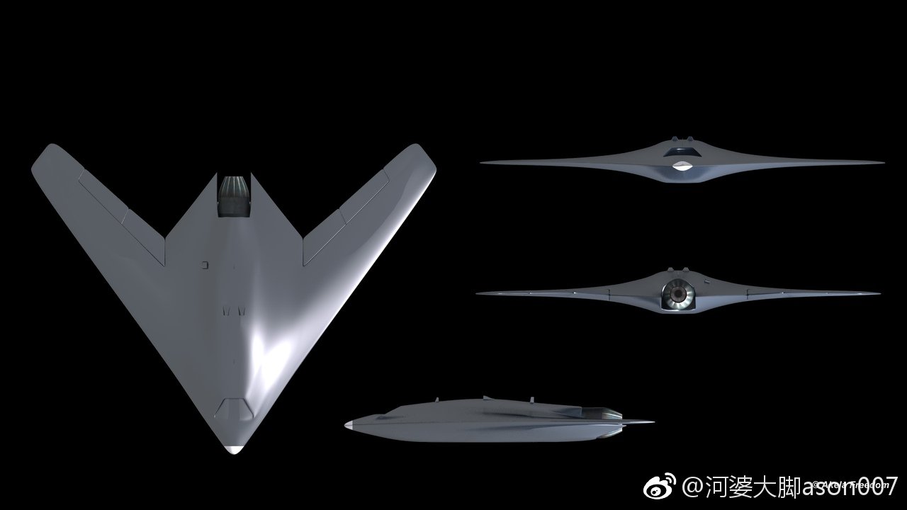 俄军事爱好者绘制的s-70"猎人b"无人机想像图