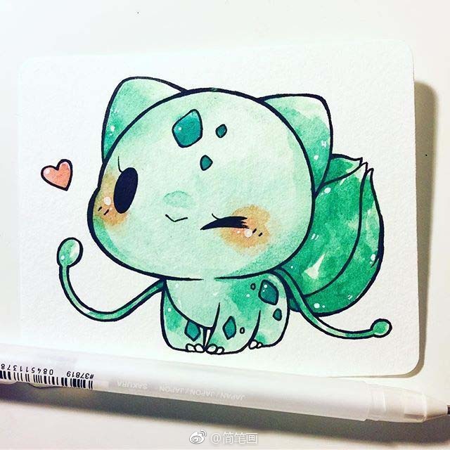 萌萌哒的简笔画小精灵bybirduyen