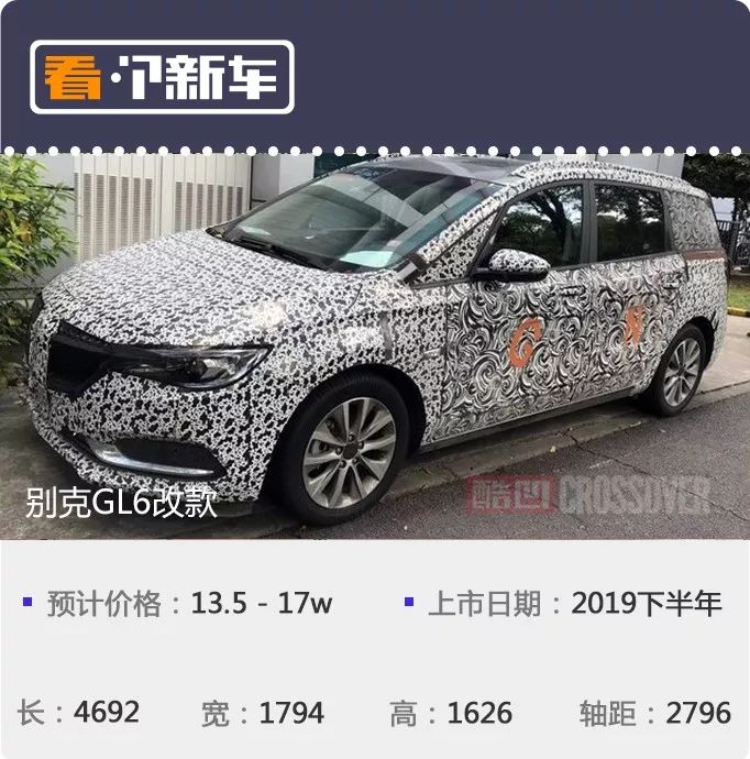 改走跨界风别克gl6改款车型曝光
