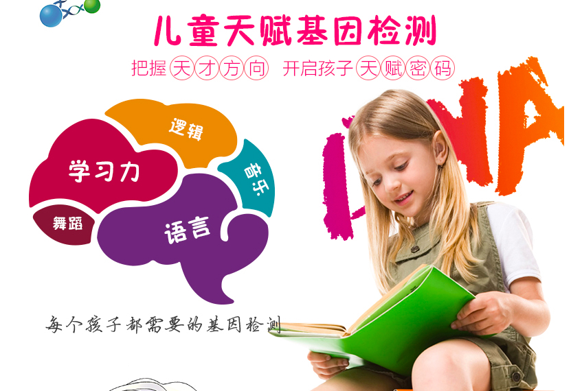 某儿童天赋基因检测产品宣传图
