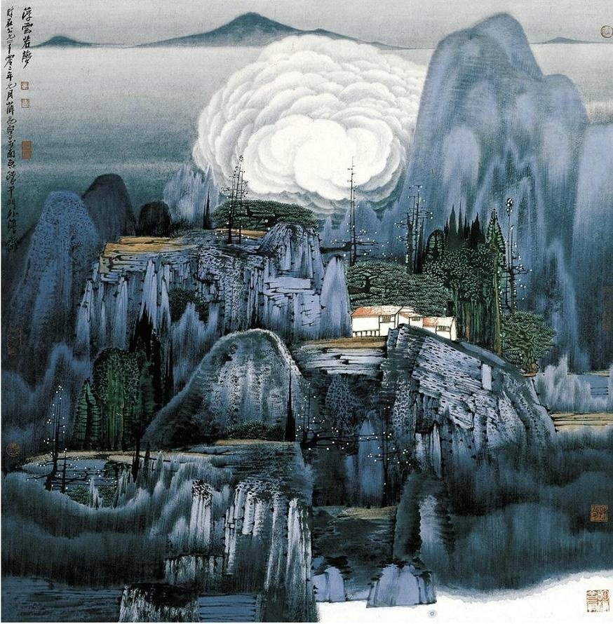 薛亮工笔山水画作品欣赏