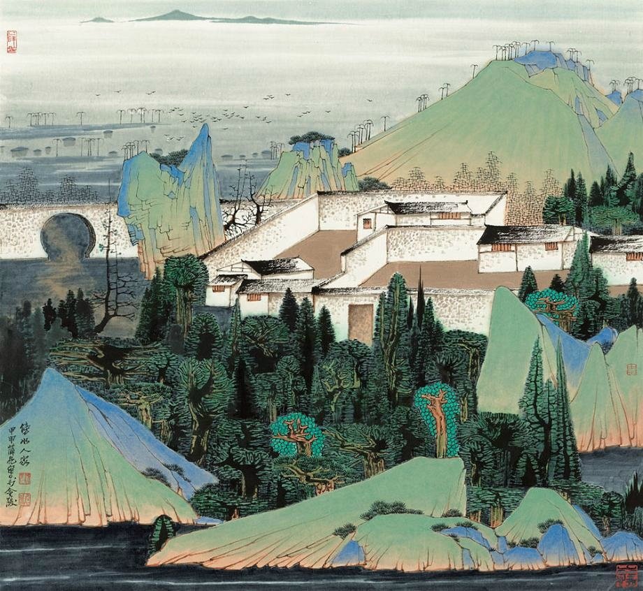 薛亮工笔山水画作品欣赏