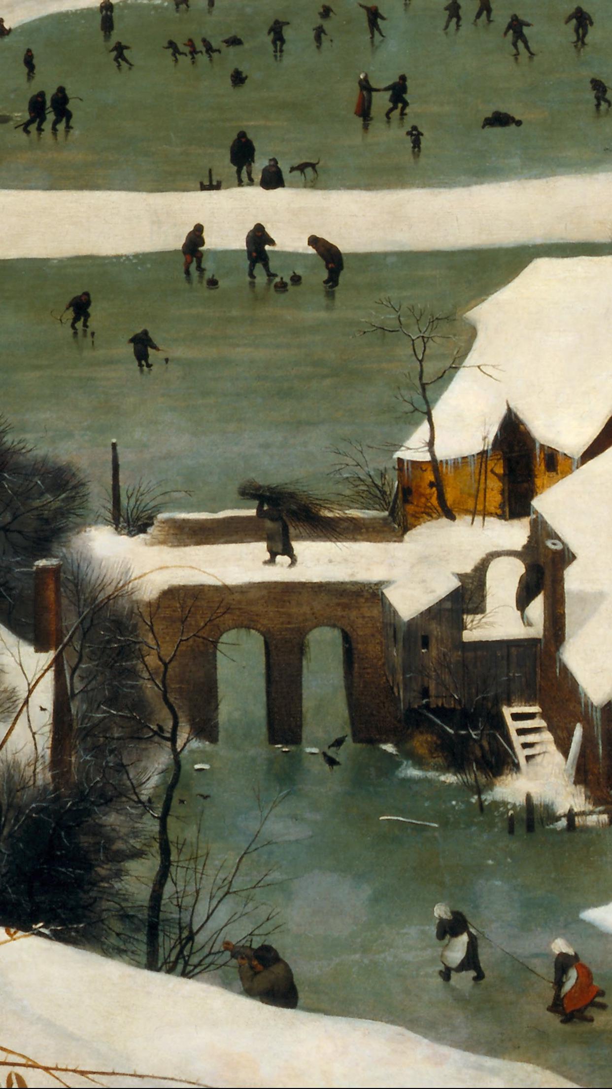 冬猎老布鲁盖尔这幅作品是西方油画艺术史上第一幅以俯视视