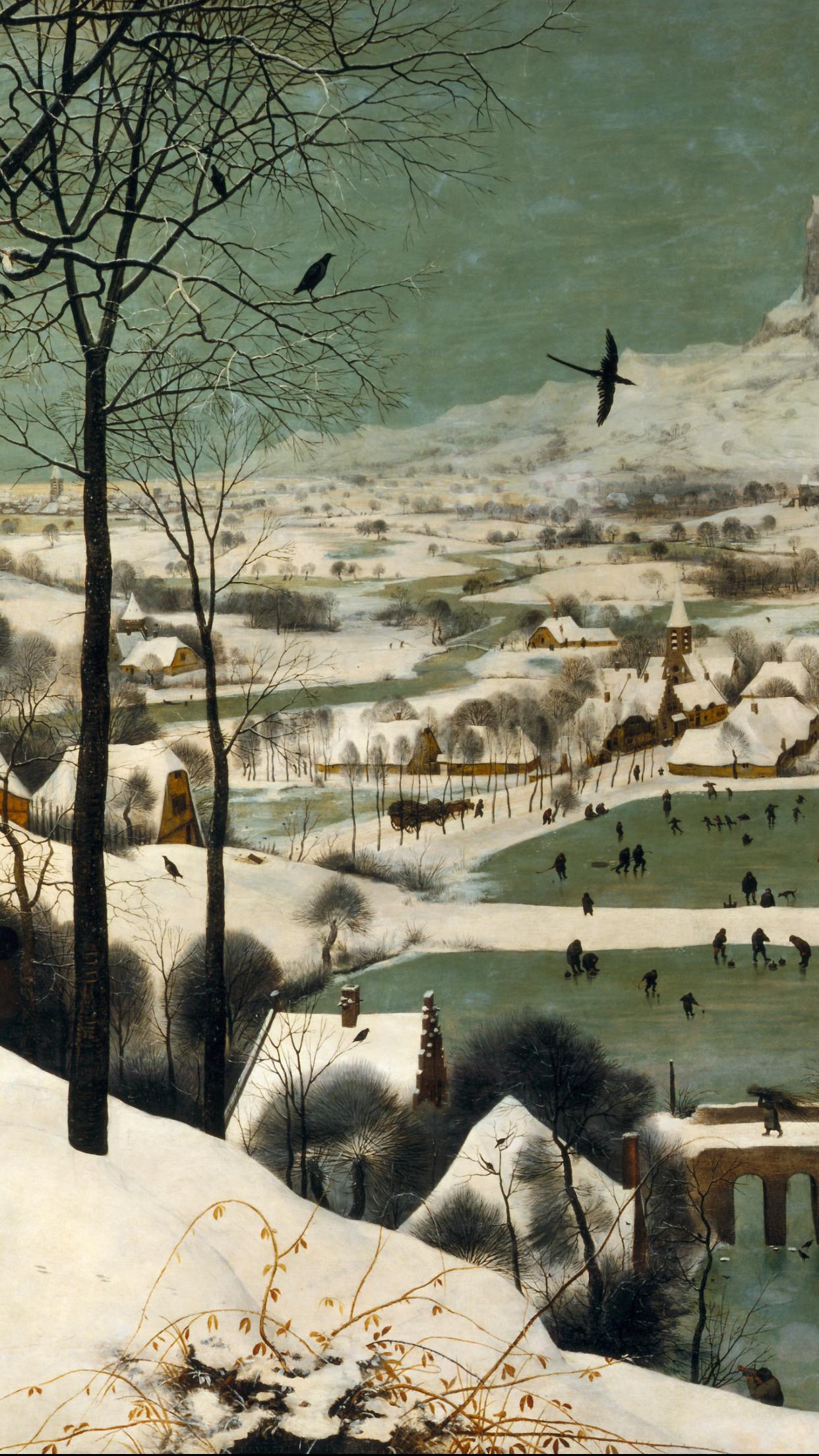 冬猎老布鲁盖尔这幅作品是西方油画艺术史上第一幅以俯视视