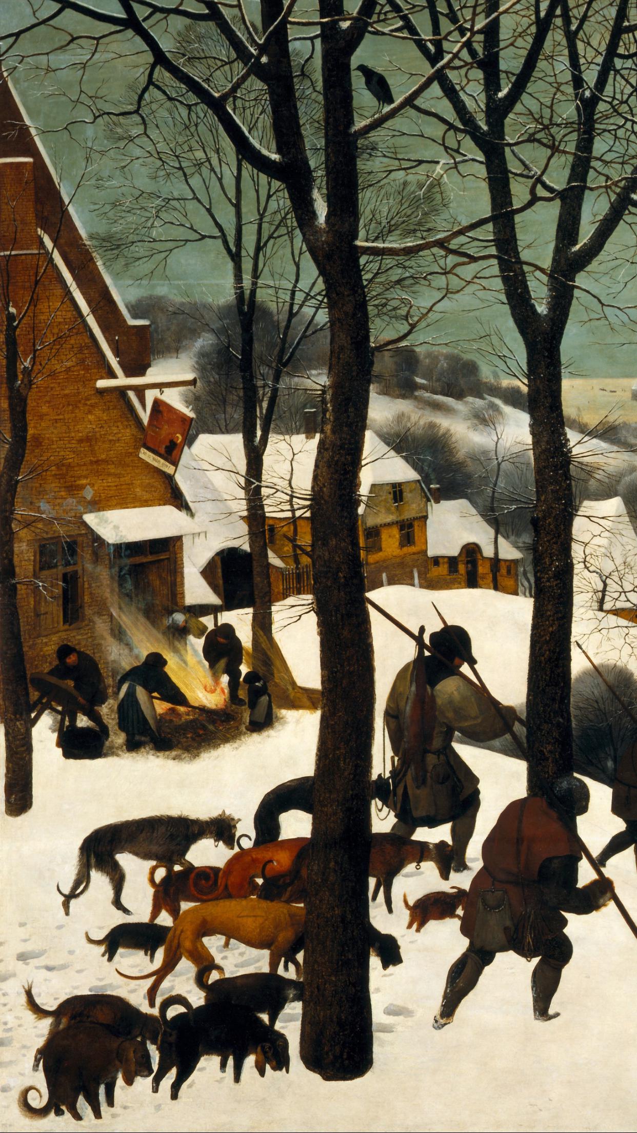 冬猎老布鲁盖尔这幅作品是西方油画艺术史上第一幅以俯视视