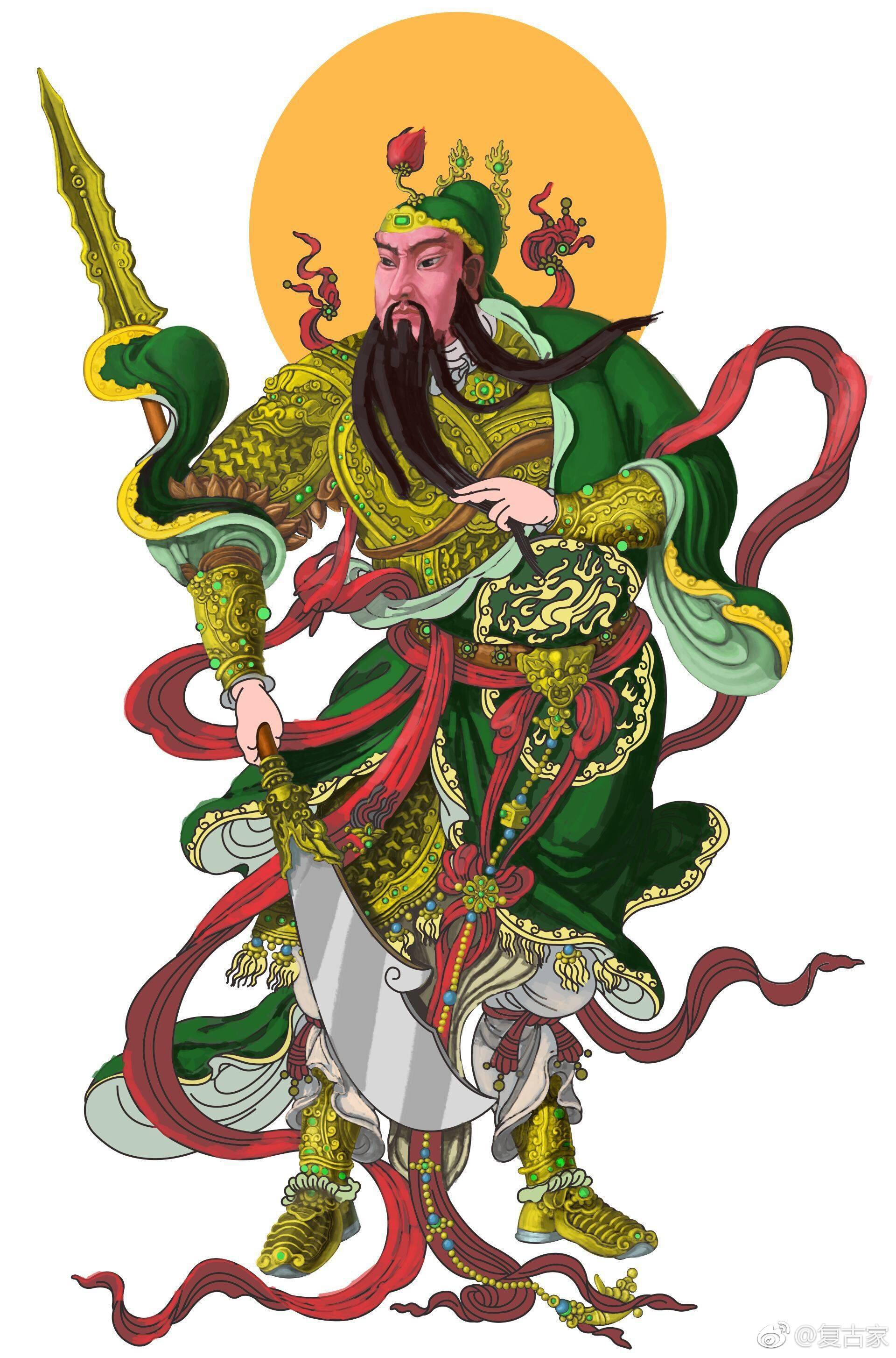 图1～4为中国四大财神赵公明,关公,范蠡,比干,图5为希腊神话财神普卢