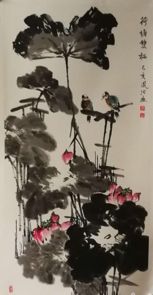 浦上生绿烟,波底荡红云,画家刘凤池水墨荷花别样红