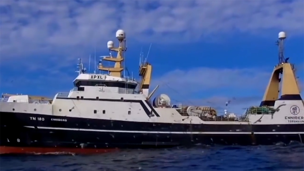 世界最大捕鱼船,高达4亿元造价,每次收网捕鱼300吨!