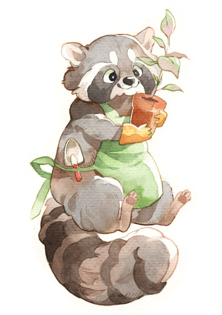 可爱简直萌到心里去了  67画师hurricane透明水彩动物插画清透明亮