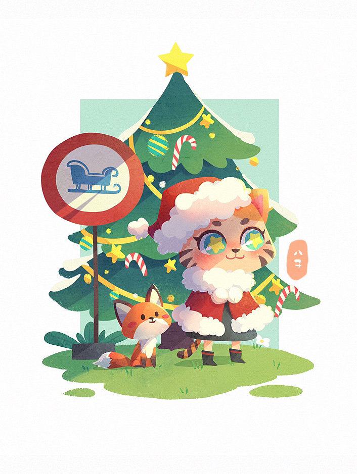 来自插画师一只八子可爱绘画作品