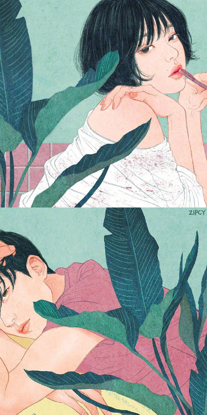 韩国插画师zipcy的作品67美好而又甜蜜的情侣日常