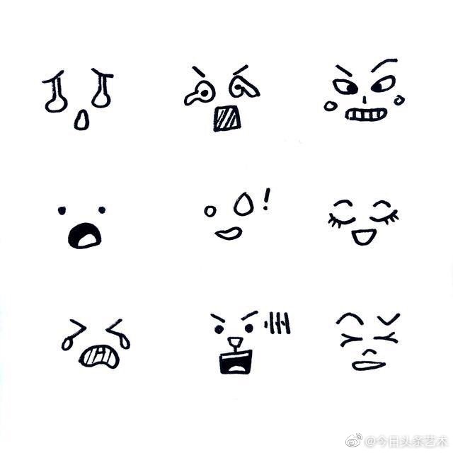 手帐表情简笔画