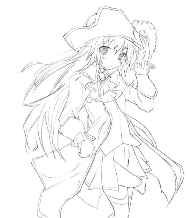 手绘-动漫,漫画人物,适合手绘的图,铅笔稿