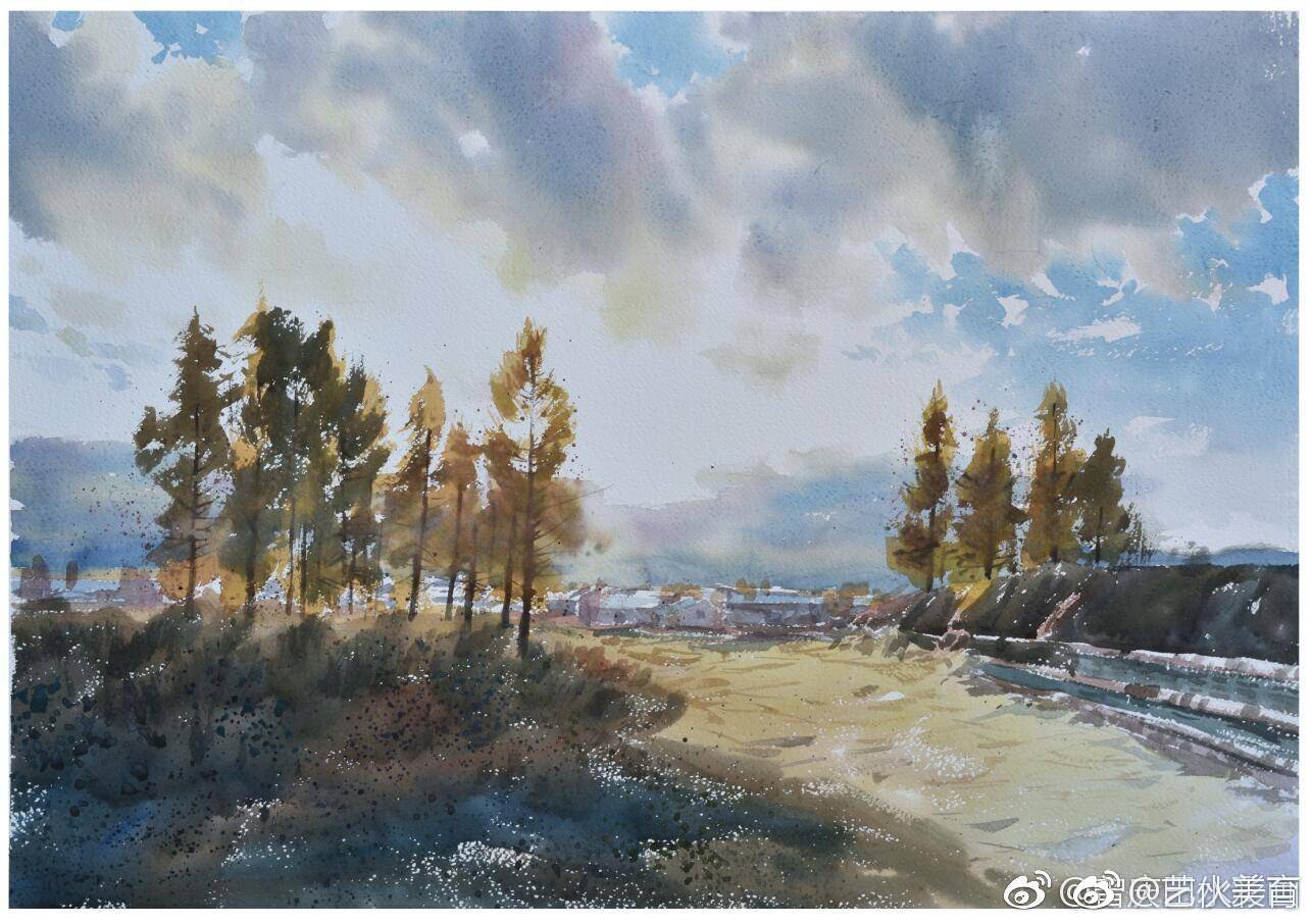 东北写生系列.@曾庆田水彩画