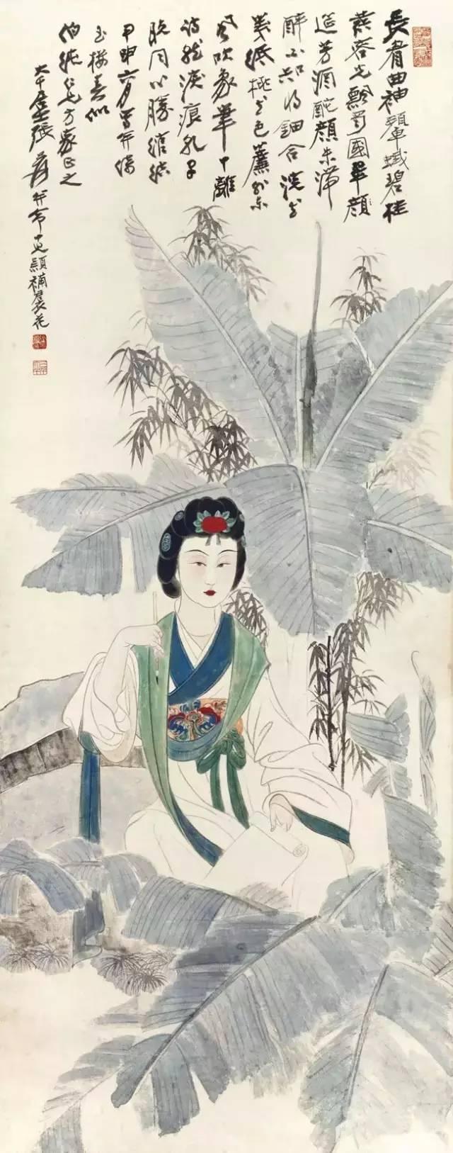 画坛宗师张大千笔下的绝世美人,刻画得淋漓尽致,神髓逸出