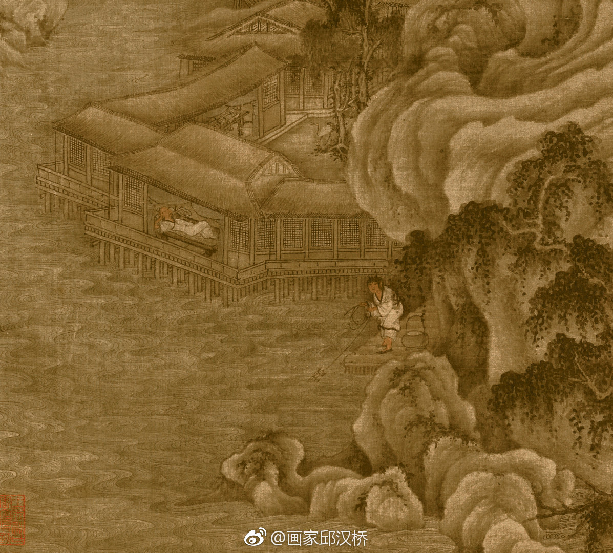 五代 · 巨然 · 《湖山春晓图》|巨然|五代|湖山春晓图_新浪新闻