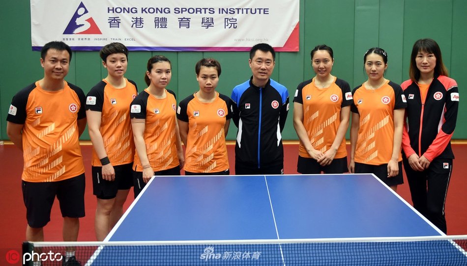 中国香港乒乓球队在香港体育学院进行训练