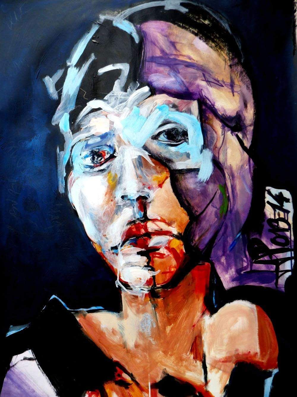 外观解剖法国艺术家 jean-jacques piezanowski 的新表现主义肖像画