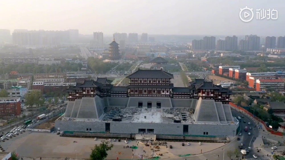 航拍洛阳应天门.