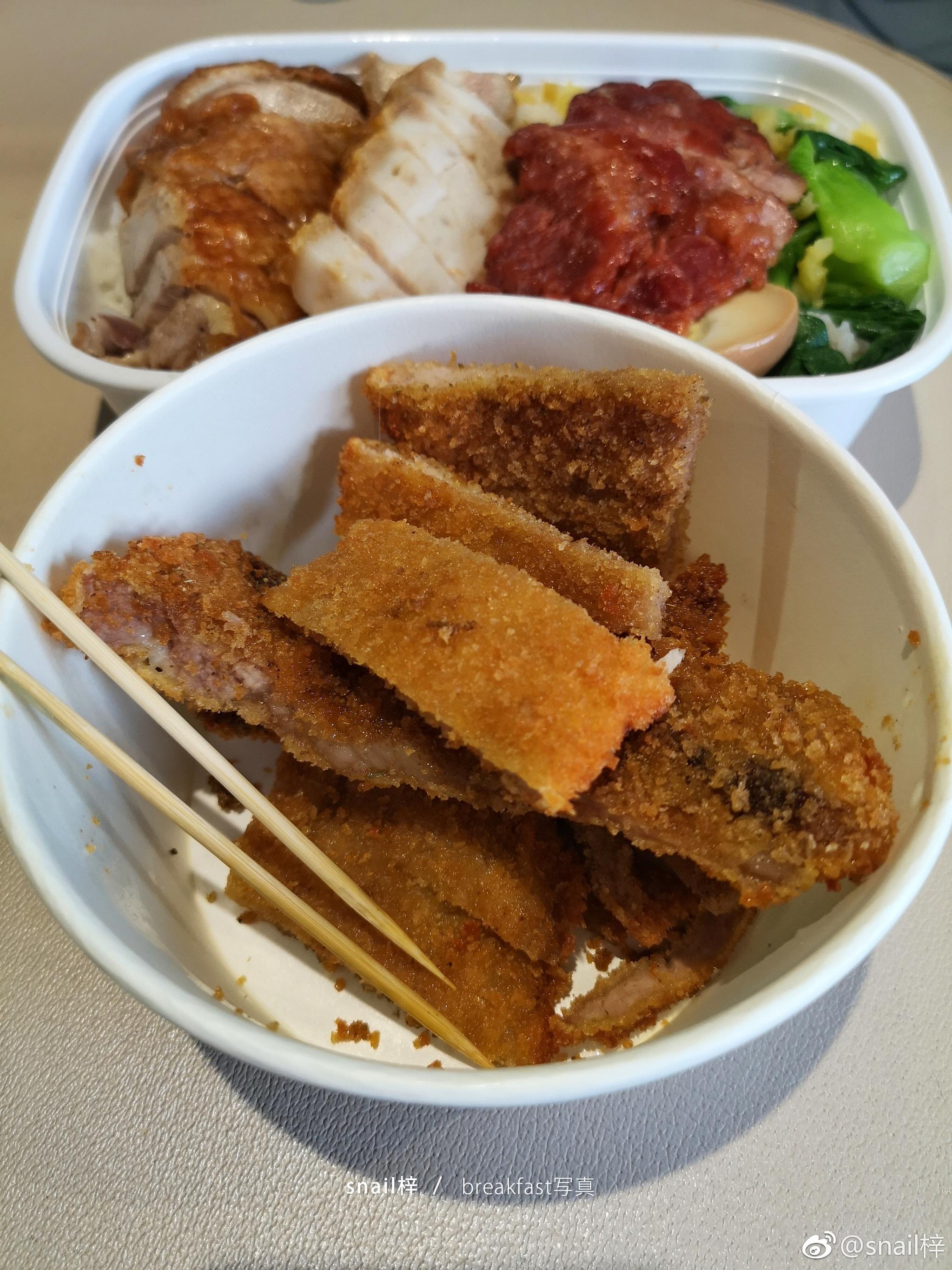 breakfast-10872019年4月14日早餐福荣祥烧腊三拼饭 阿宝炸猪排住