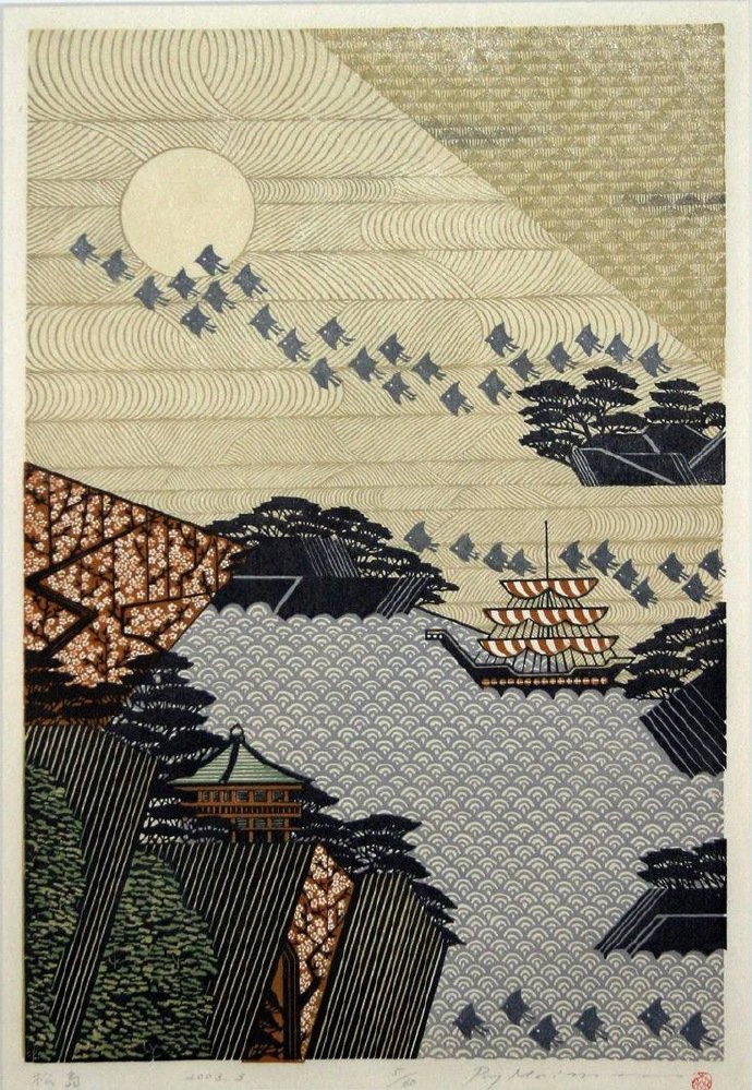 纵横之美。雕刻时光。丨来自日本艺术家Ray Morimura创作的木刻版画|雕刻时光|木刻|版画_新浪新闻