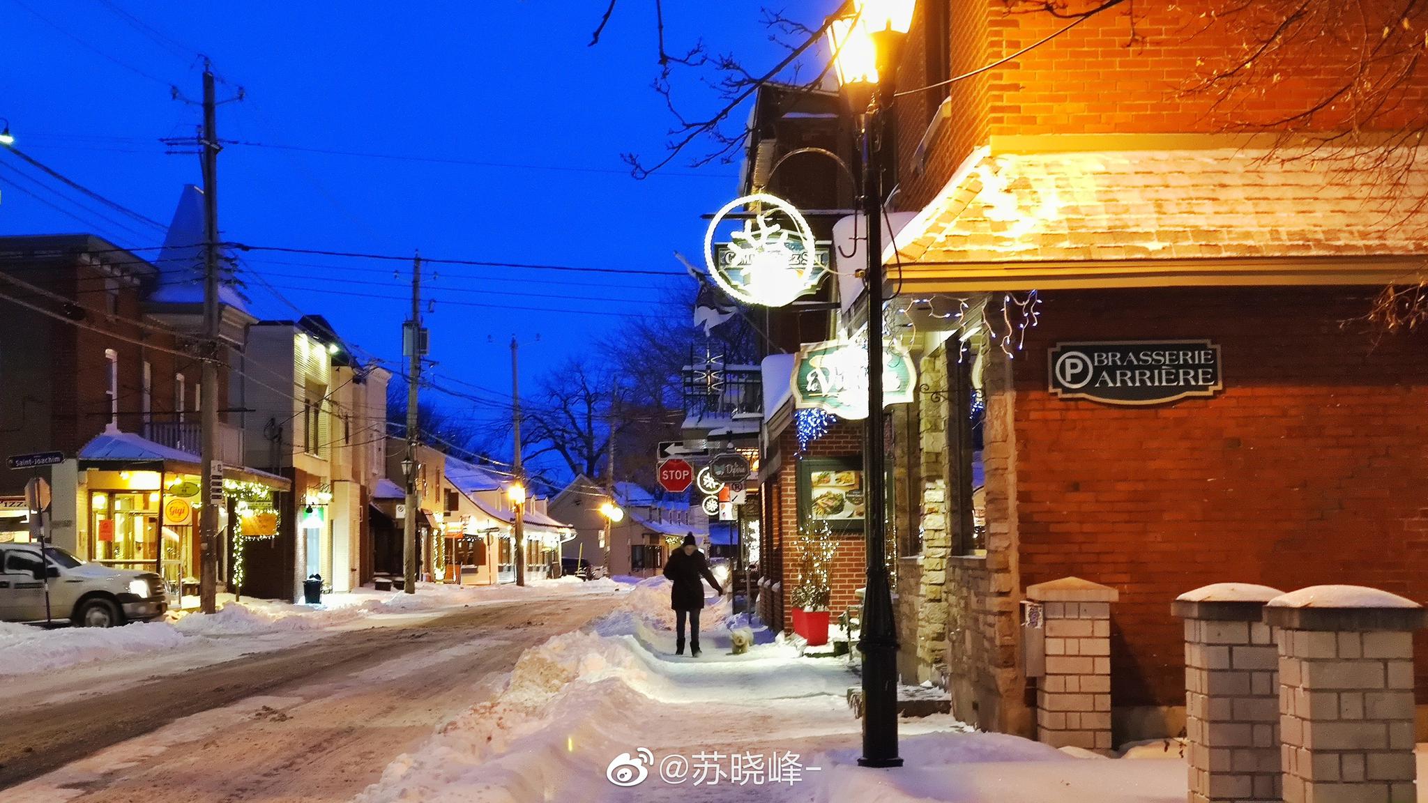 雪后小镇 蓝调雪夜 高清图集 新浪网