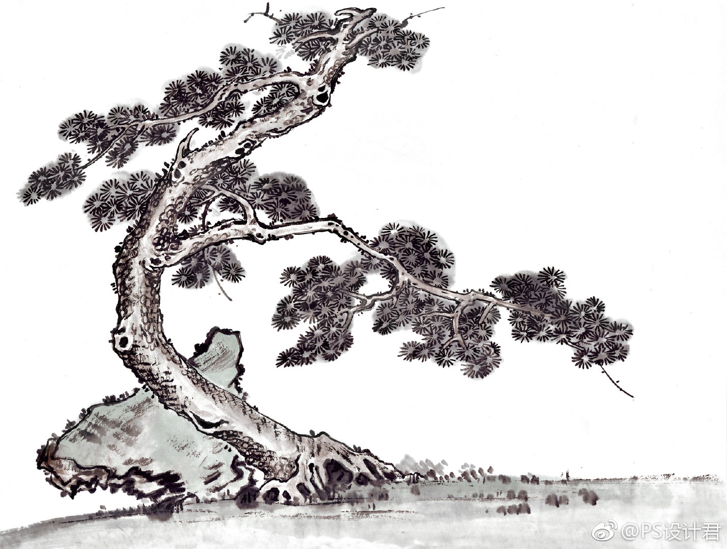 古风古树，中国风山水画素材|山水画|古树|中国风_新浪新闻
