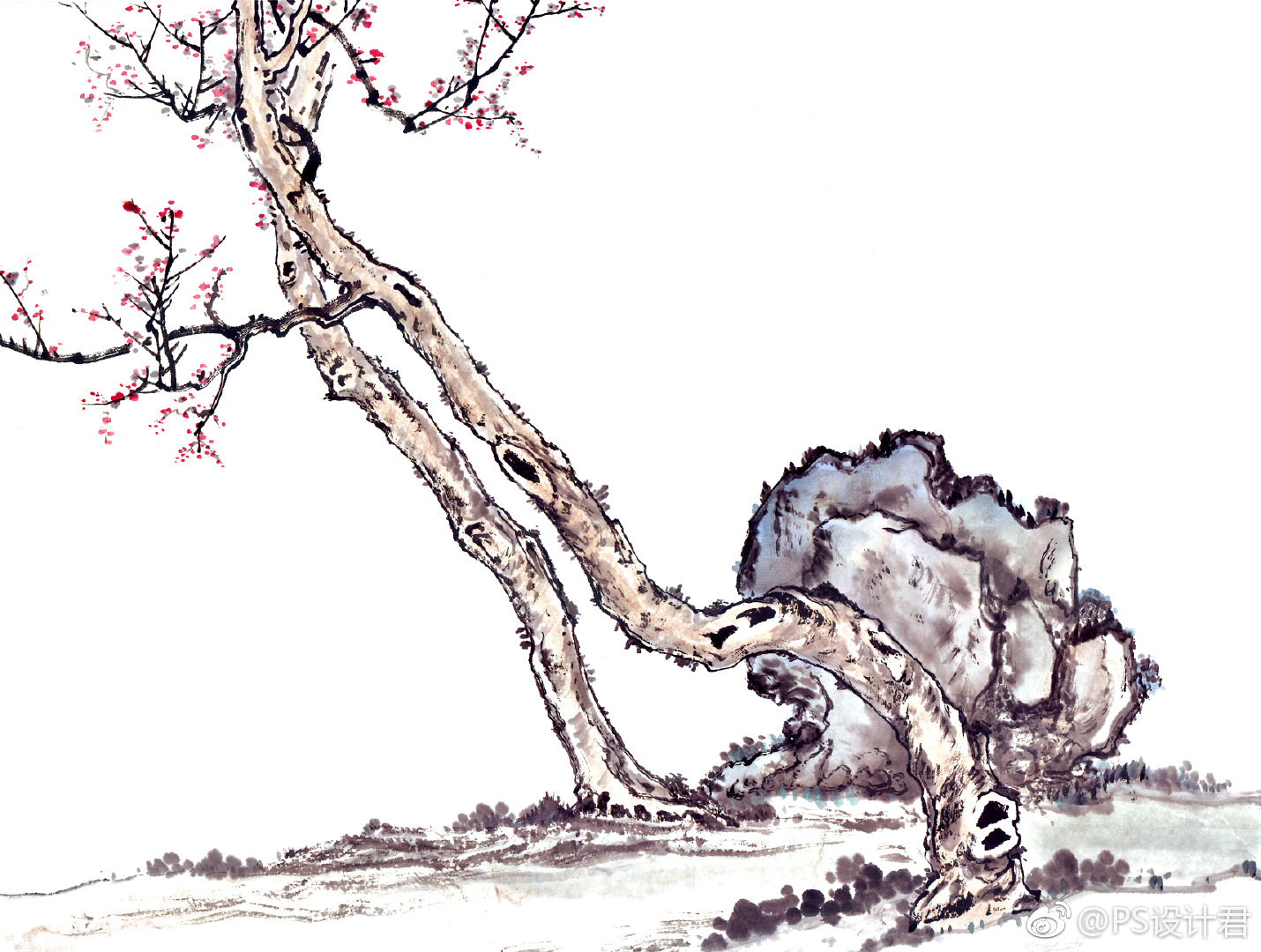 古风古树，中国风山水画素材|山水画|古树|中国风_新浪新闻
