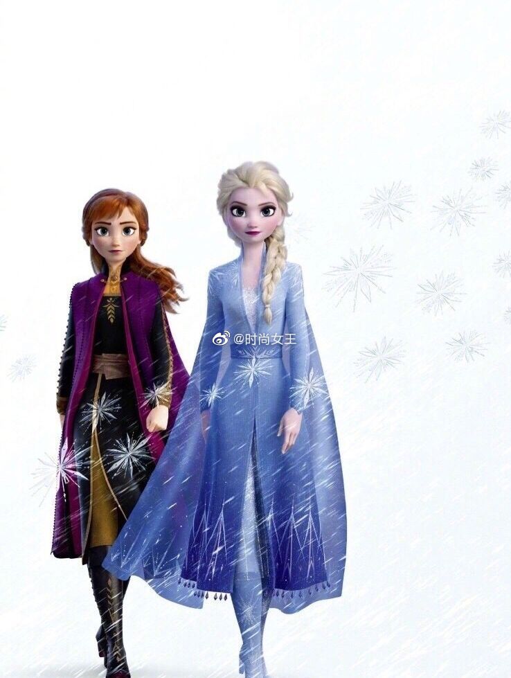 冰雪奇缘,Elsa和Anna的服装也太精美好看了吧,雪宝和风灵也超可爱