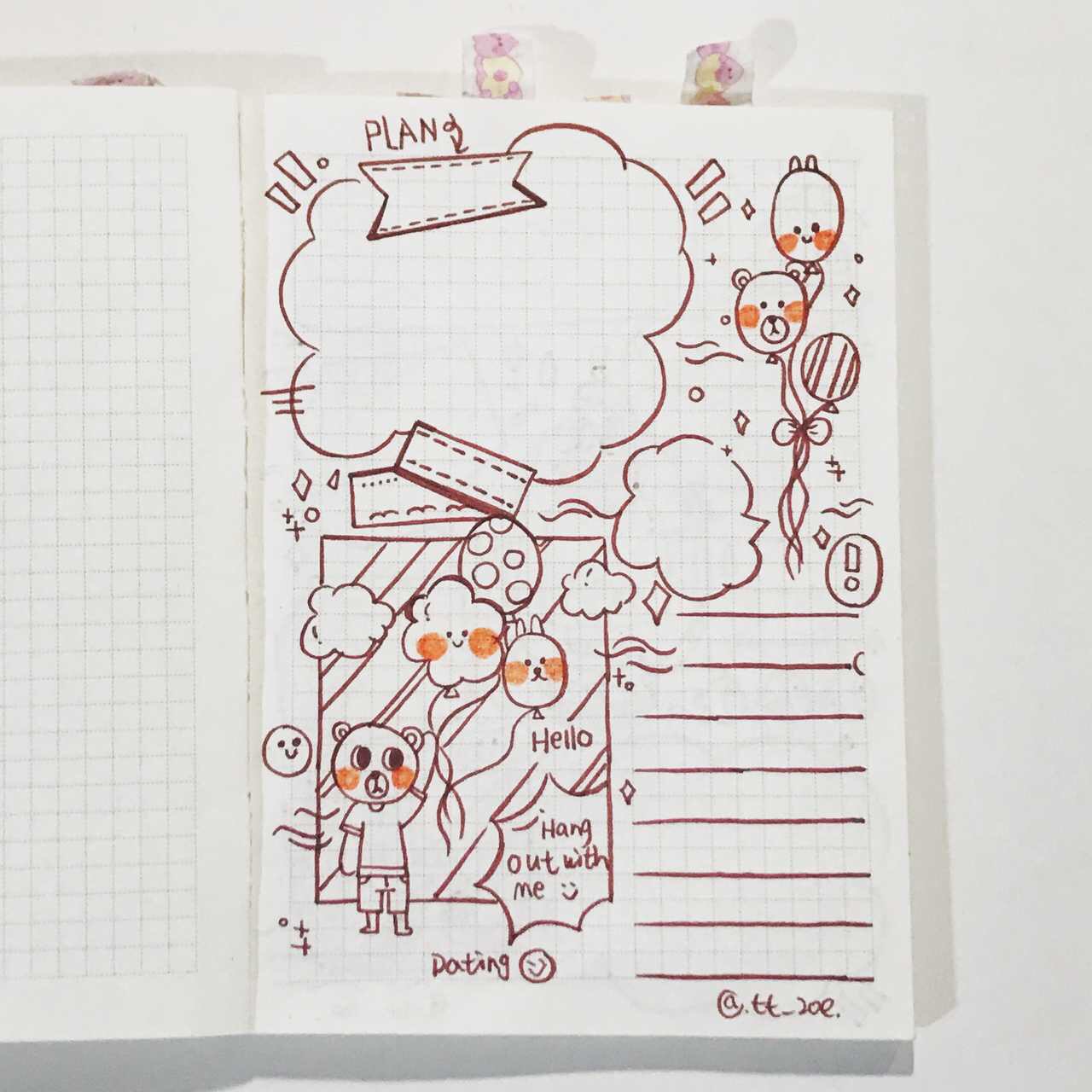 可爱简笔画手帐排版@七七_zoe