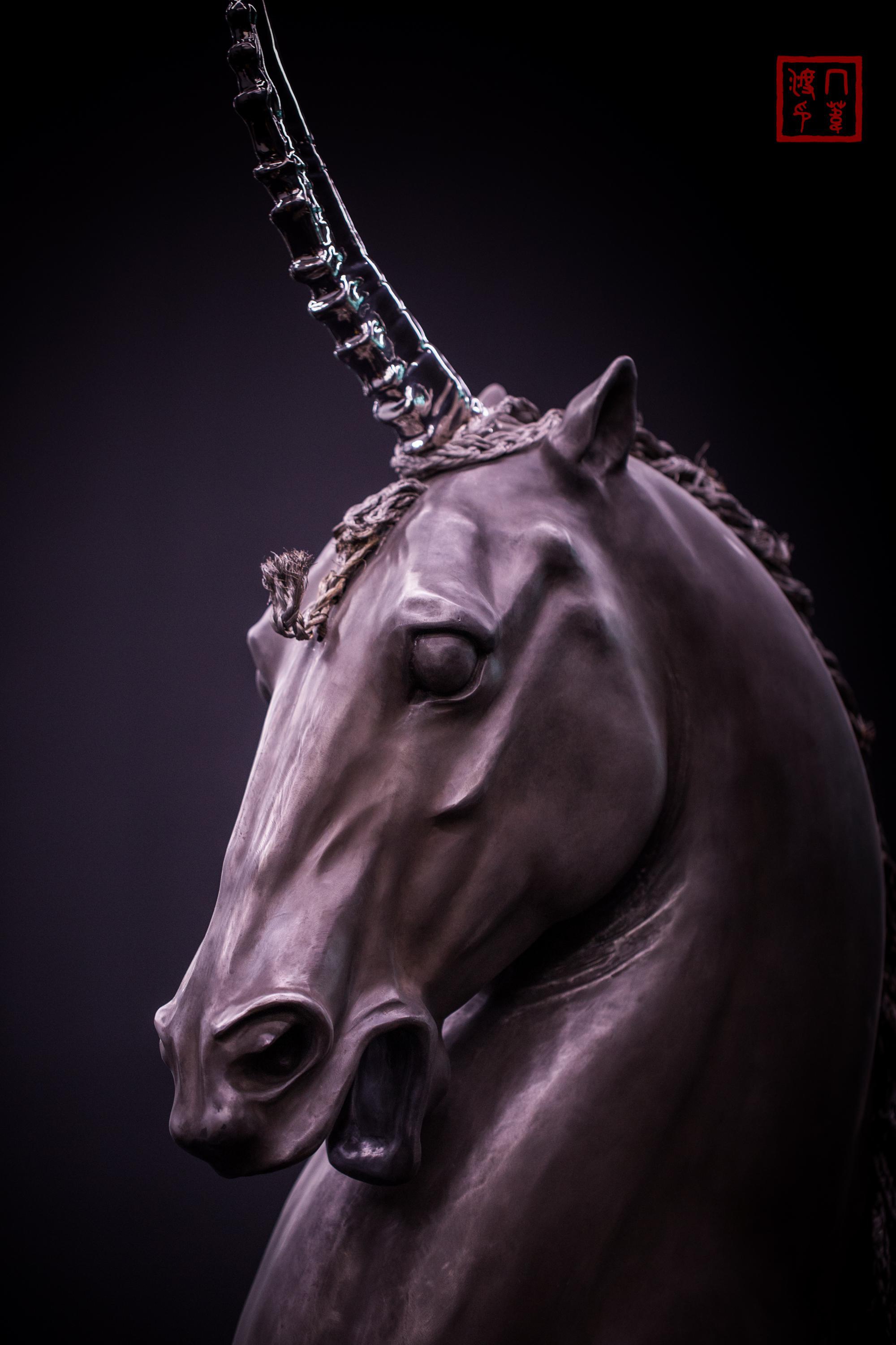 展厅门口的一只带翅膀的独角兽.喜欢这种unicorns