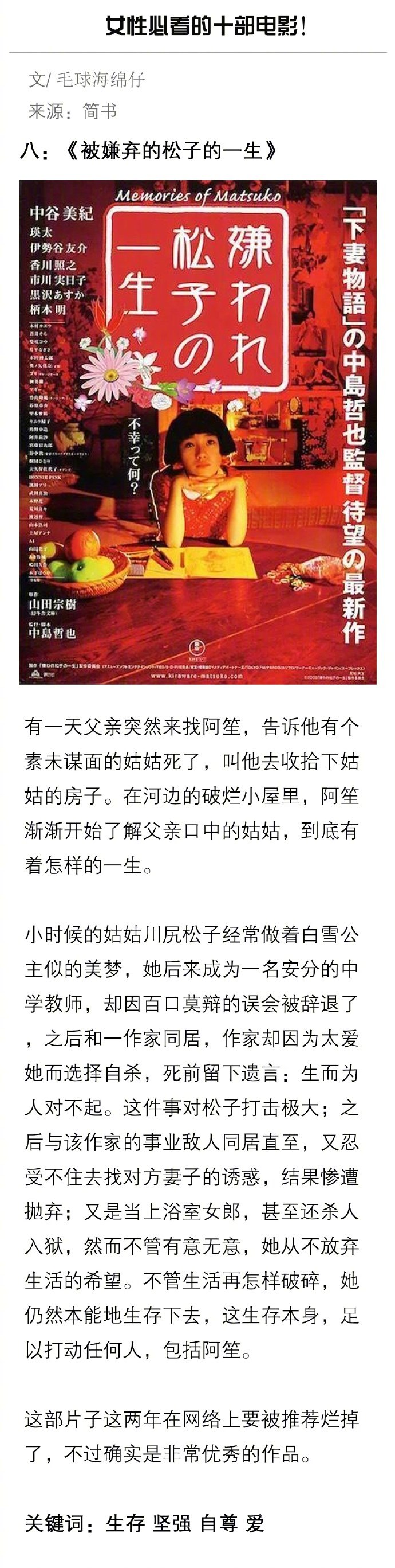 有哪些电影可以让女性变得独立 坚强 优秀